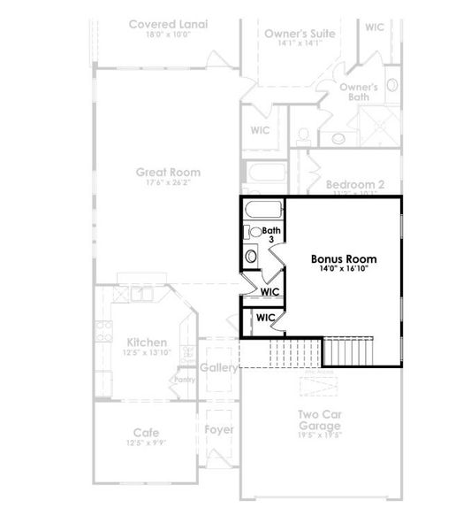 2D floor plan layout of this home in Cresswind Charleston, Summerville, SC (Image 5).