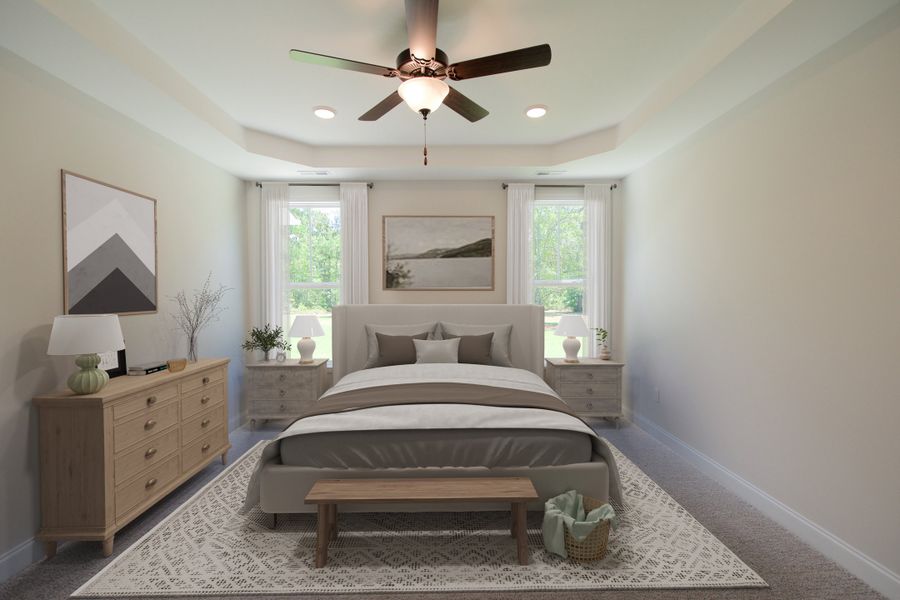 Representative furnished interior of a home built from the Beaufort by Stevens Fine Homes in Parkwood Estates, Leland (Image 9).