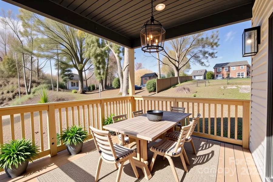 Exterior details and patio area of a home in , Hickory (Image 4).