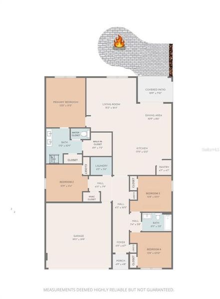2D floor plan layout of this home in , Belleview, FL (Image 5). 2D floor plan layout of this home in , Belleview, FL (Image 5).
