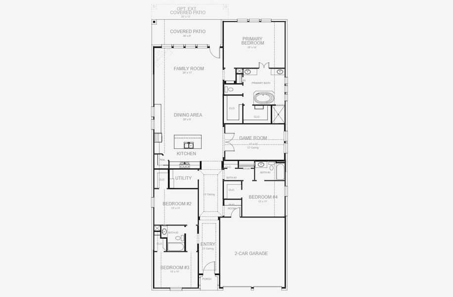 2D floor plan layout for the 2545W by Perry Homes in Juniper Springs 50', Lockhart, TX (Image 5). 2D floor plan layout for the 2545W by Perry Homes in Juniper Springs 50', Lockhart, TX (Image 5).