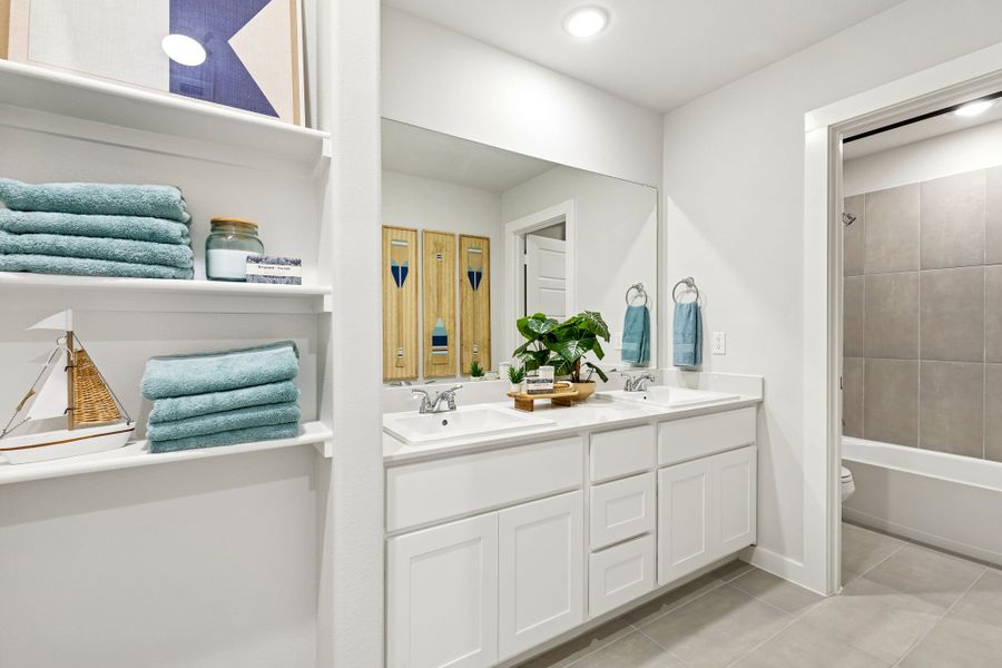 Bathroom in a Nicholson Ranch Magnolia Model Home in Lavon TX by Trophy Signature Homes