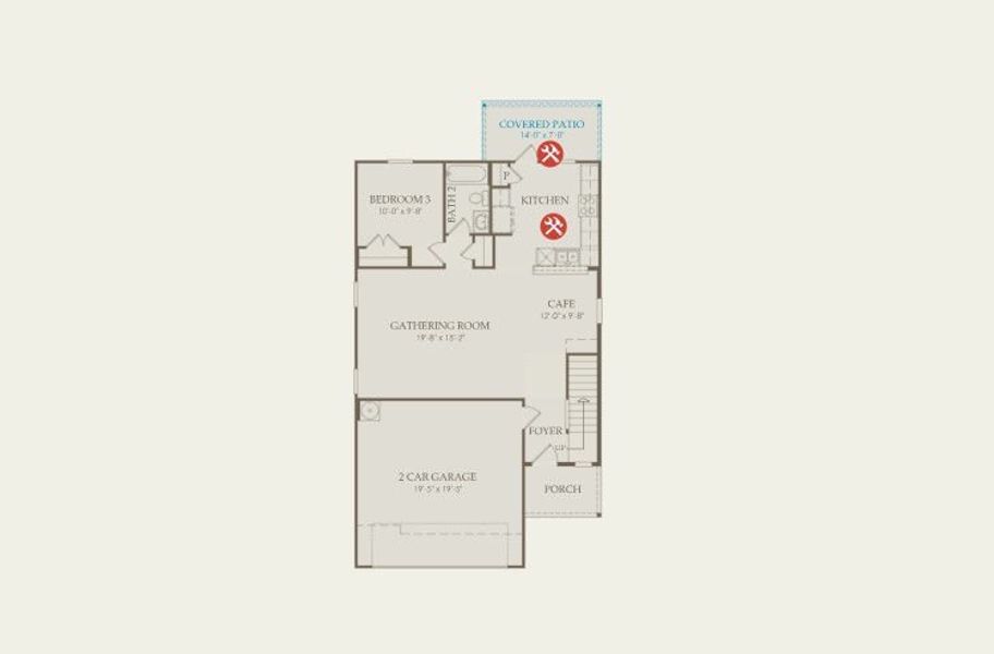 2D floor plan layout for the Coolidge by Centex in Davis Ranch, San Antonio, TX (Image 4).