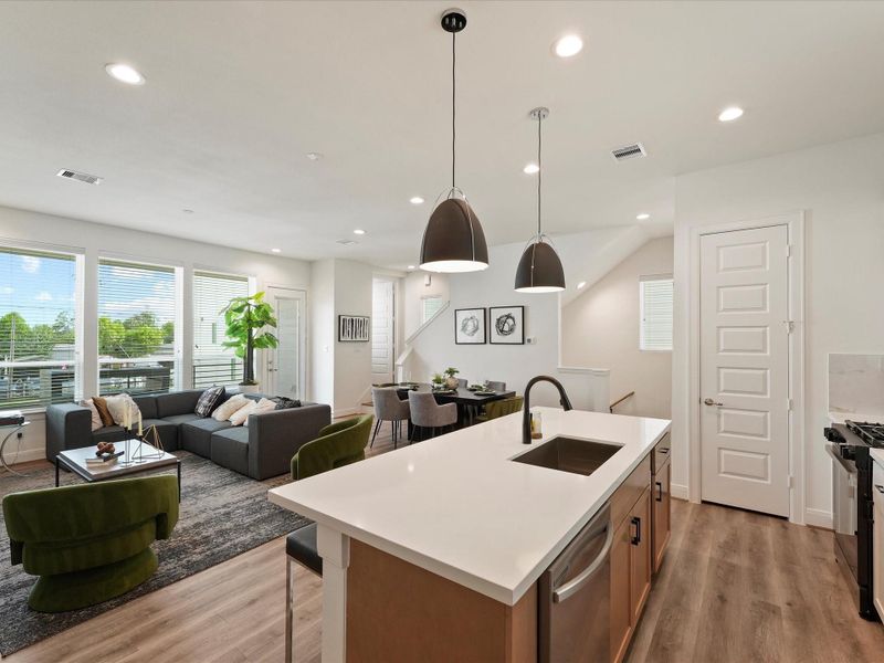 Furnished interior view inside a new home in Reserve At Oak Forest, Houston (Image 17). Furnished interior view inside a new home in Reserve At Oak Forest, Houston (Image 17).