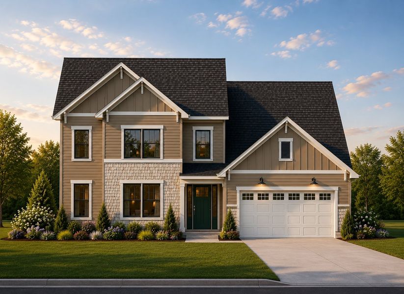 Representative exterior photo of a completed home built from the Penrose by Acrew Homes in Farmstead, Winterville, NC (Image 4).