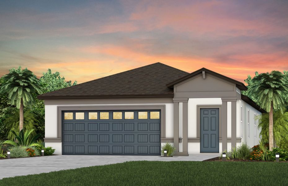 Representative exterior photo of a completed home built from the Crescent by Pulte Homes in Seaire, Parrish, FL (Image 12). Representative exterior photo of a completed home built from the Crescent by Pulte Homes in Seaire, Parrish, FL (Image 12).