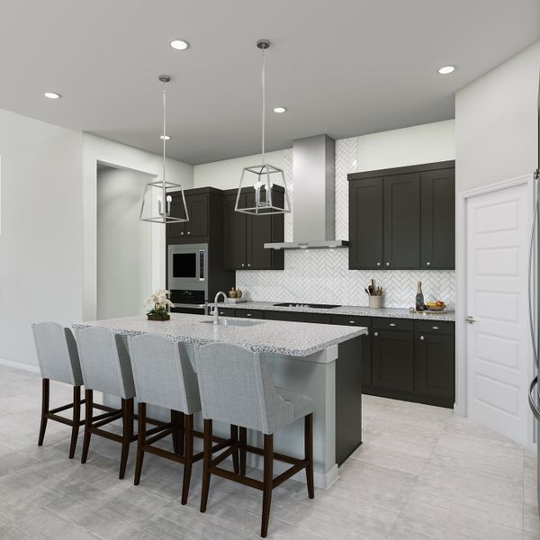 Representative furnished interior of a home built from the Hawthorn by Tri Pointe Homes in Lagos Reserve, Manor (Image 8).