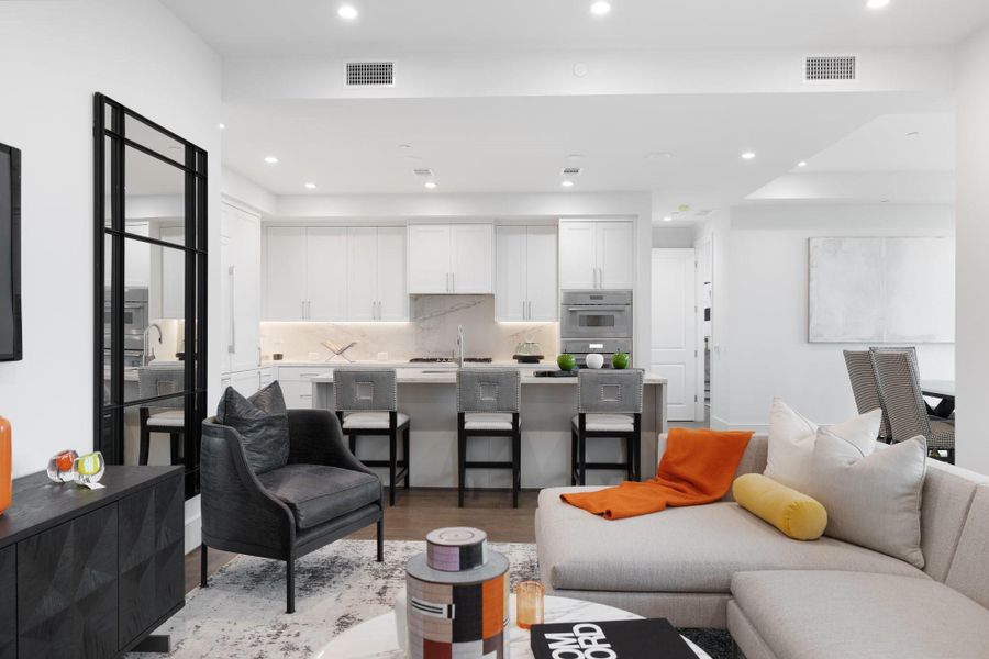 View of the kitchen from living room. (Sample of another model) View of the kitchen from living room. (Sample of another model)