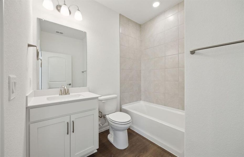 Upgraded secondary bathroom*real home pictured