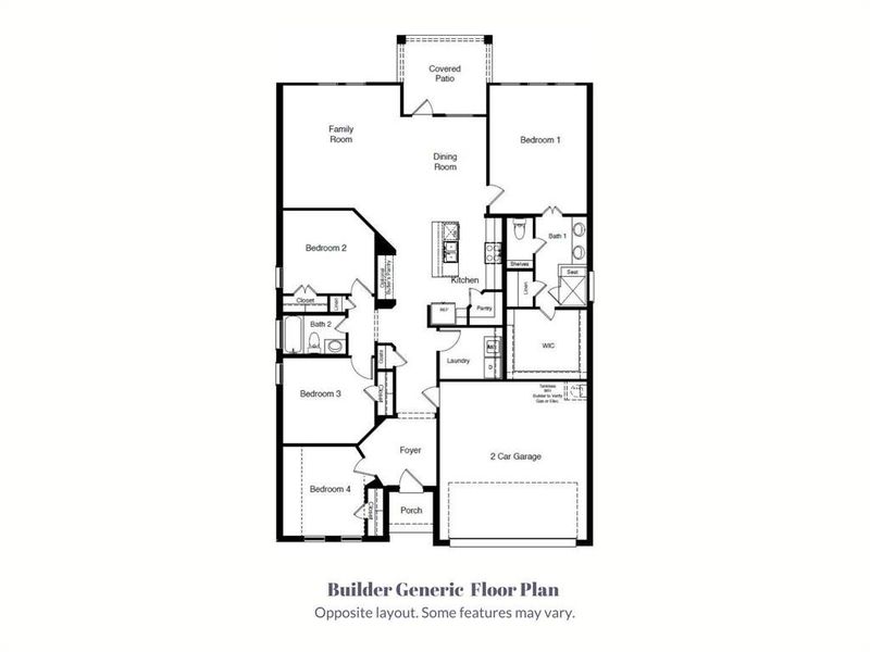 Original builder floor plan. Please note the layout of this home is opposite to what is shown attached and some features may vary.