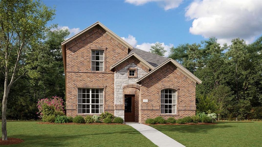 Front exterior of a new home in Northpointe, Fort Worth, TX, highlighting curb appeal (Image 1). Front exterior of a new home in Northpointe, Fort Worth, TX, highlighting curb appeal (Image 1).