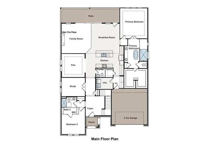 2D floor plan layout of this home in Sweetgrass, Haslet, TX (Image 3).
