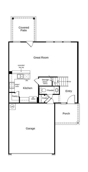 2D floor plan layout of this home in Creekside at Estancia, Austin, TX (Image 3).