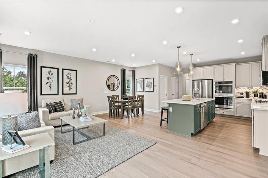 Representative furnished interior of a home built from the Roxbury Grande by Ryan Homes in Griffin Farm Townes, Pittsboro (Image 8).