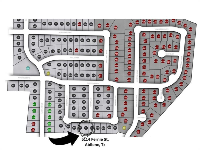 Map showing property parcels