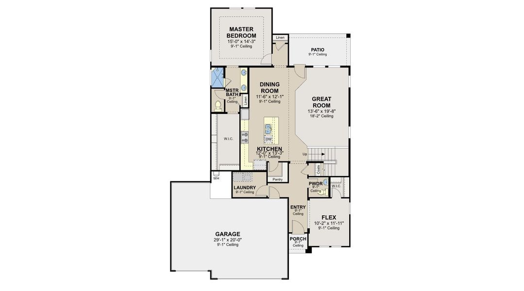 2D floor plan layout for the Bandera by Hakes Brothers in Hickory Ridge Estates, Elmendorf, TX (Image 3).
