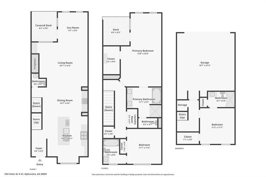 2D floor plan layout of this home in Byers Park, Alpharetta, GA (Image 5).