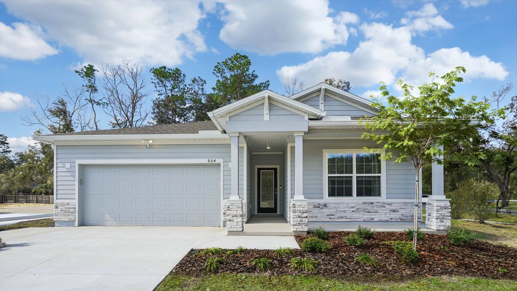Representative exterior photo of a completed home built from the Ashton by Maronda Homes in Oakwood Estates, Green Cove Springs, FL (Image 18).