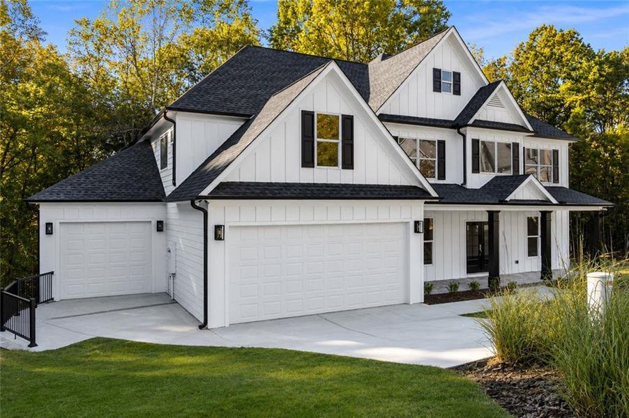 Front exterior of a new home in , Gainesville, GA, highlighting curb appeal (Image 25).