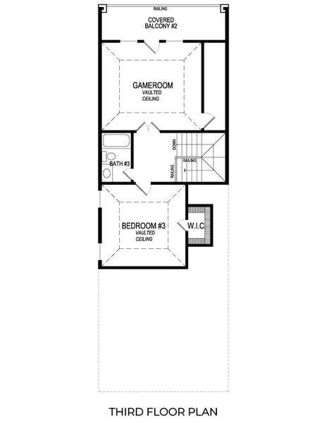 2D floor plan layout for the Acacia R by First Texas Homes in The Abbey at Mercer Crossing, Farmers Branch, TX (Image 3).
