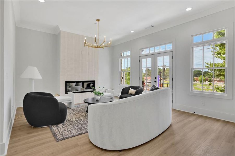 Furnished interior view inside a new home in Skyview On Broad, Sugar Hill (Image 13).