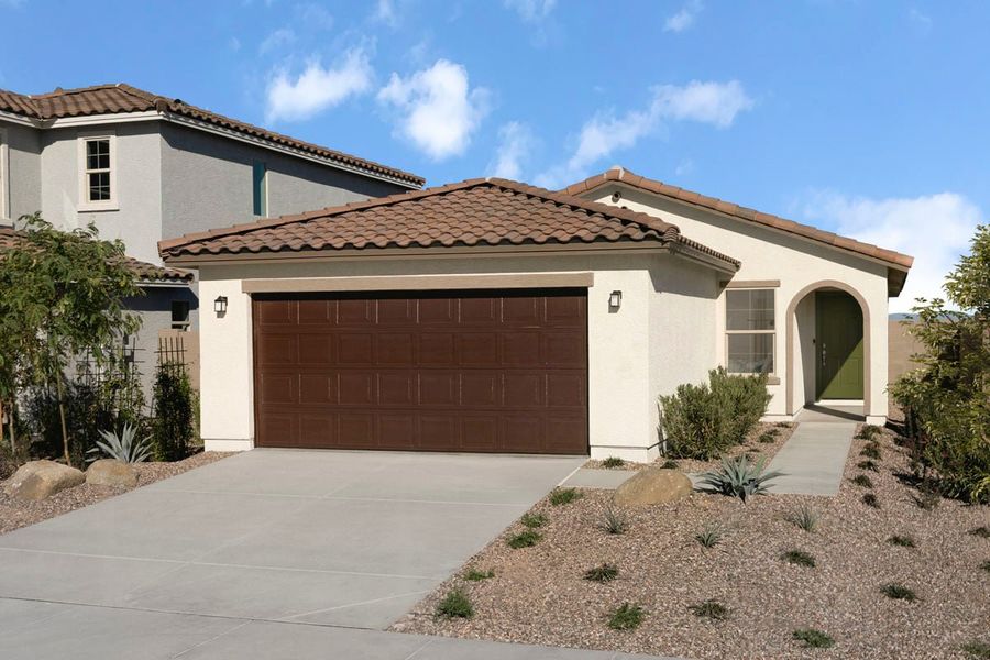 Representative exterior photo of a completed home built from the Plan 1391 by KB Home in Skyline Village Prelude, San Tan Valley, AZ (Image 11).