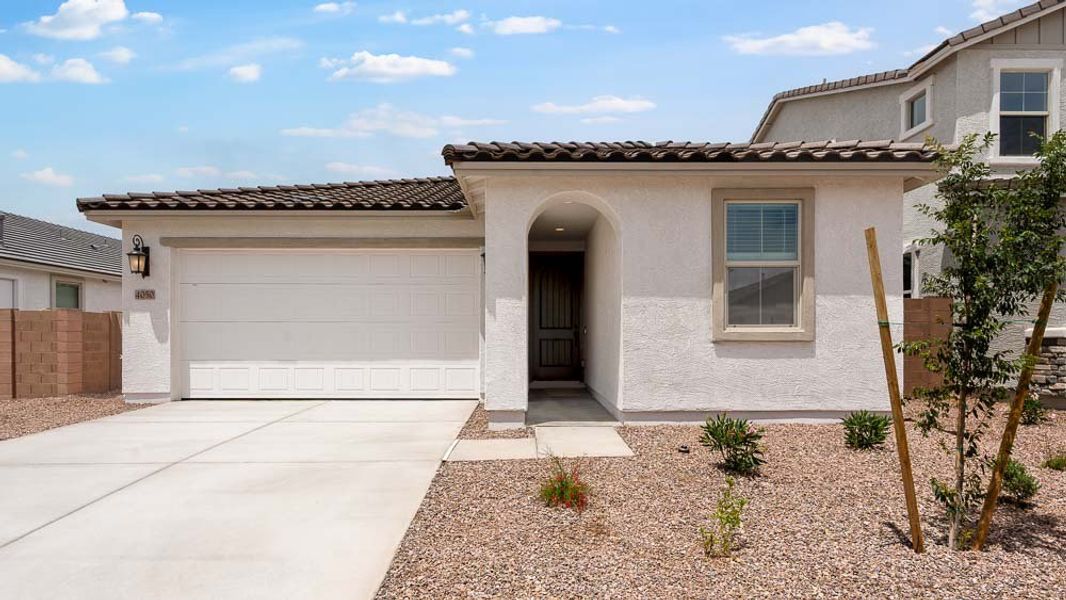 Representative exterior photo of a completed home built from the Sandstone by Taylor Morrison in Combs Ranch Discovery Collection, San Tan Valley, AZ (Image 21). Representative exterior photo of a completed home built from the Sandstone by Taylor Morrison in Combs Ranch Discovery Collection, San Tan Valley, AZ (Image 21).