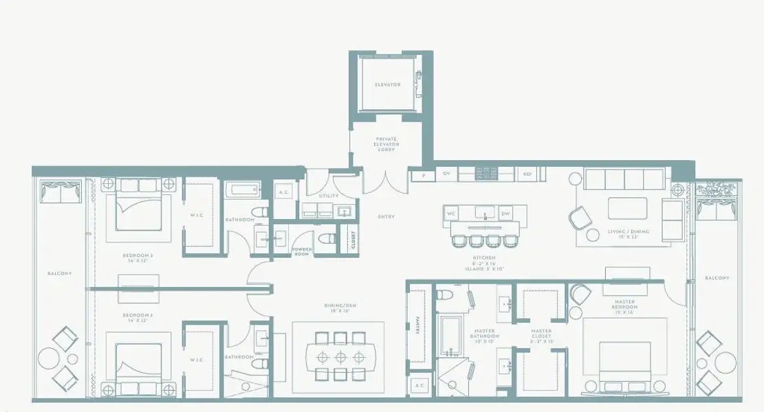 Flow Through East to West View Unit