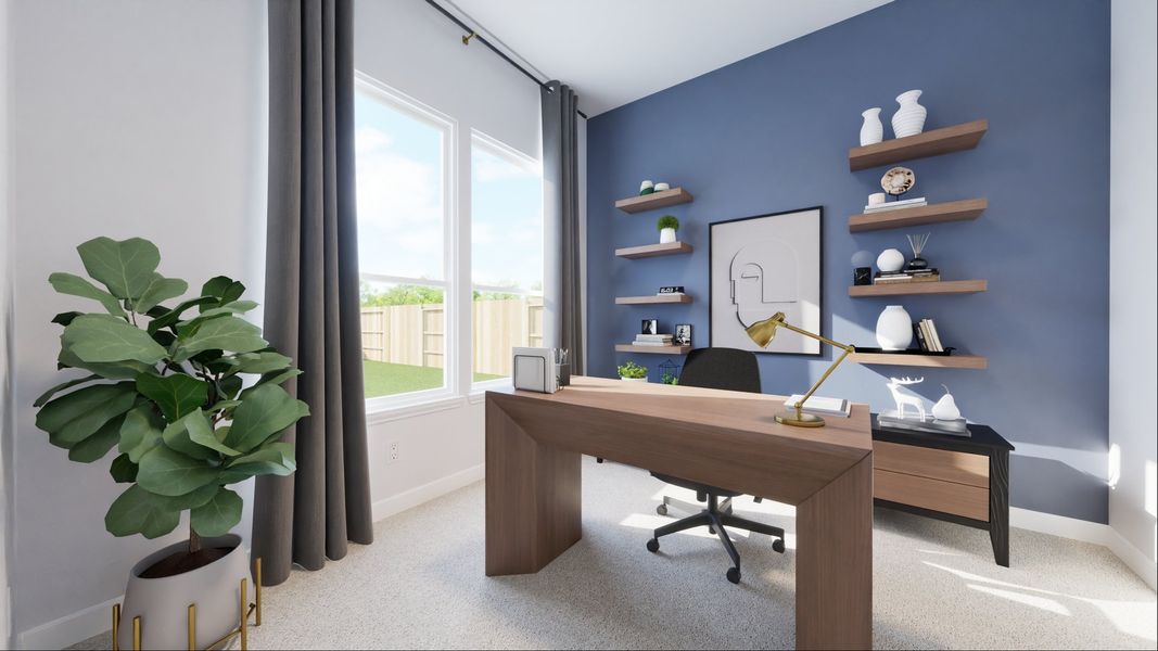 Representative furnished interior of a home built from the Dominic by New Home Co. in The Villas Collection at Novel, Austin (Image 10).