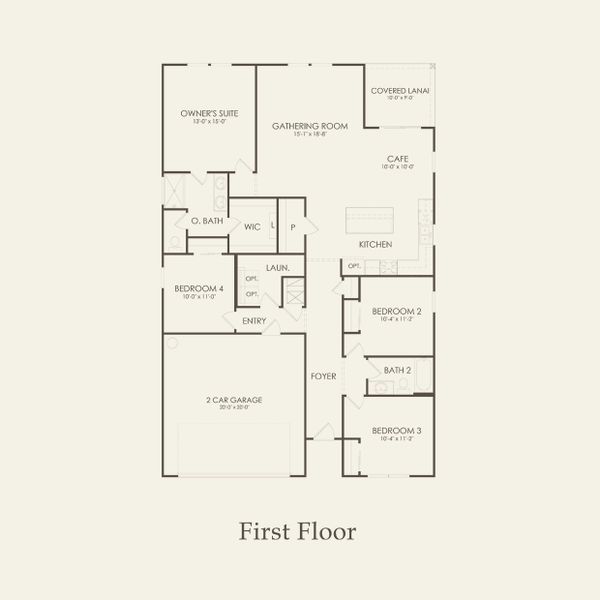 2D floor plan layout of this home in Wells Landing, Jacksonville, FL (Image 3).