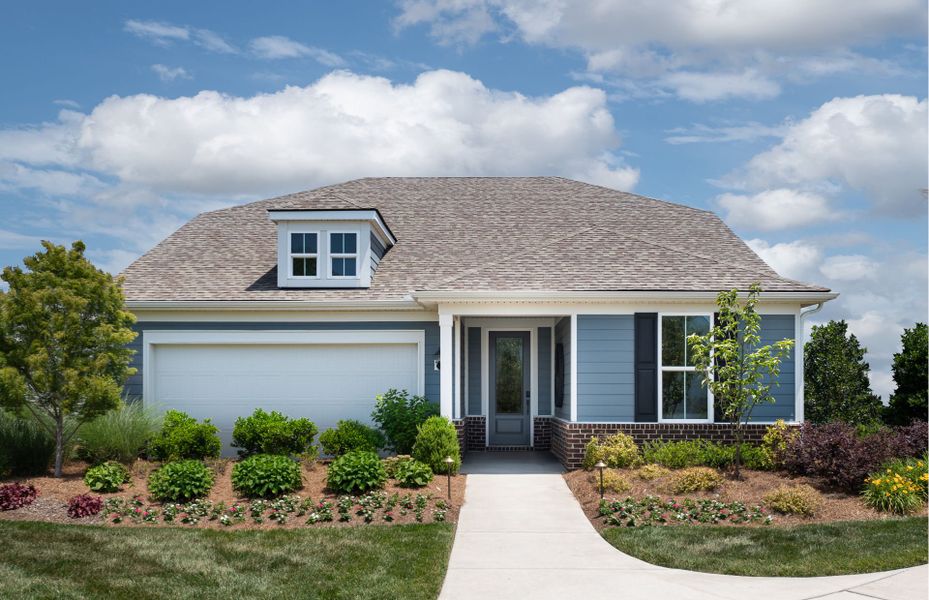 Representative exterior photo of a completed home built from the Prestige by Del Webb in Del Webb Southern Harmony, Murfreesboro, TN (Image 27). Representative exterior photo of a completed home built from the Prestige by Del Webb in Del Webb Southern Harmony, Murfreesboro, TN (Image 27).