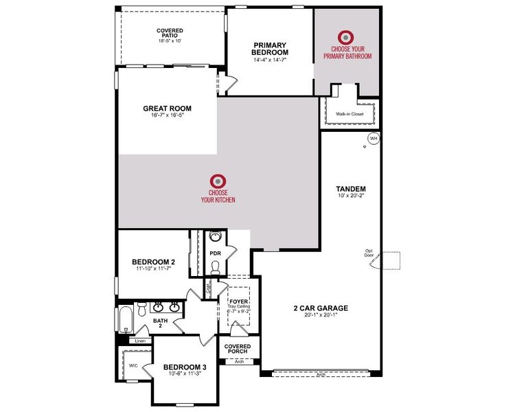2D floor plan layout for the Flemington by Beazer Homes in Tirreno at IronWing, Litchfield Park, AZ (Image 3).