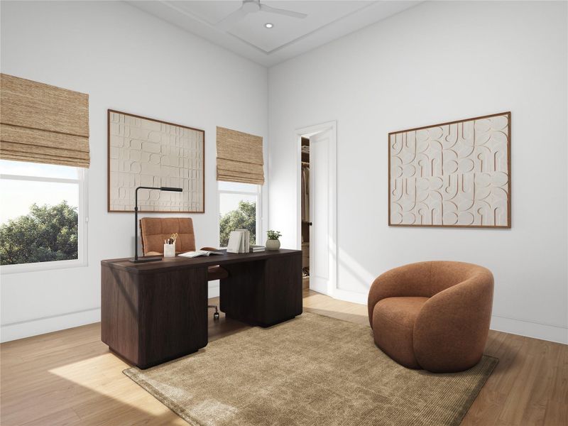 A cozy yet functional study perfect for remote work or focused learning. Its thoughtful dimensions offer enough space for a full desk setup and bookshelves, making it a stylish and productive retreat. Natural light and privacy create the perfect balance for creativity and concentration. A cozy yet functional study perfect for remote work or focused learning. Its thoughtful dimensions offer enough space for a full desk setup and bookshelves, making it a stylish and productive retreat. Natural light and privacy create the perfect balance for creativity and concentration.