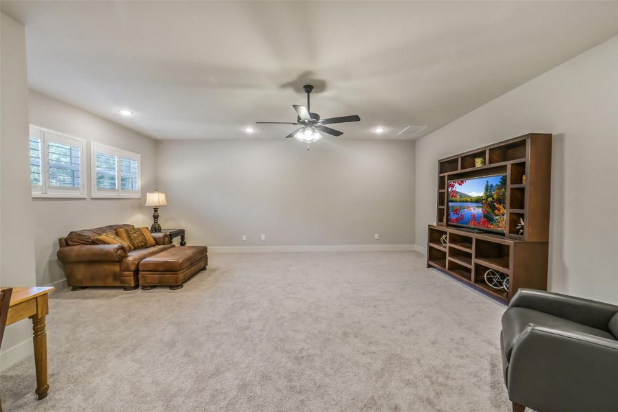 Upstairs Gameroom with Half Bathroom, large Storage Closet and door to walk-in attic Upstairs Gameroom with Half Bathroom, large Storage Closet and door to walk-in attic
