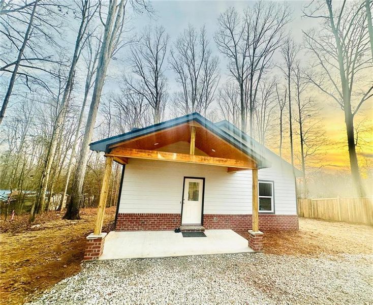 Exterior details and patio area of a home in , Commerce (Image 1). Exterior details and patio area of a home in , Commerce (Image 1).