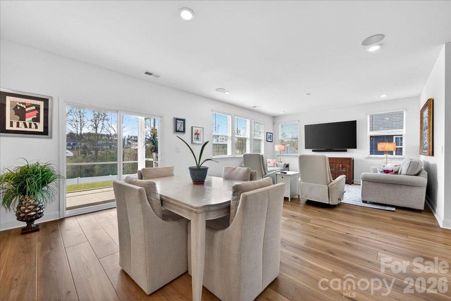 Breakfast area with access to the covered screened patio.