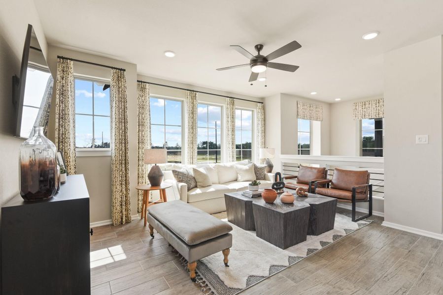 Furnished interior view inside a new home in The Groves, Humble (Image 21). Furnished interior view inside a new home in The Groves, Humble (Image 21).