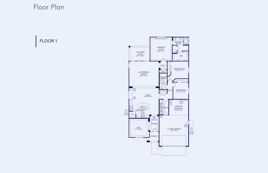 2D floor plan layout of this home in Parkside at Anthem at Merrill Ranch, Florence, AZ (Image 4).