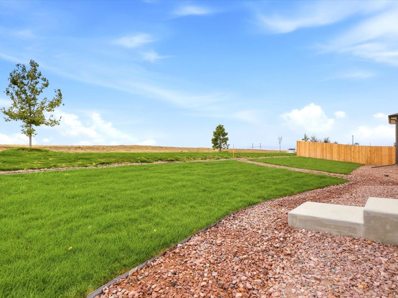 Exterior details and patio area of a home in Lorson Ranch: The Trail Collection, Colorado Springs (Image 3). Exterior details and patio area of a home in Lorson Ranch: The Trail Collection, Colorado Springs (Image 3).
