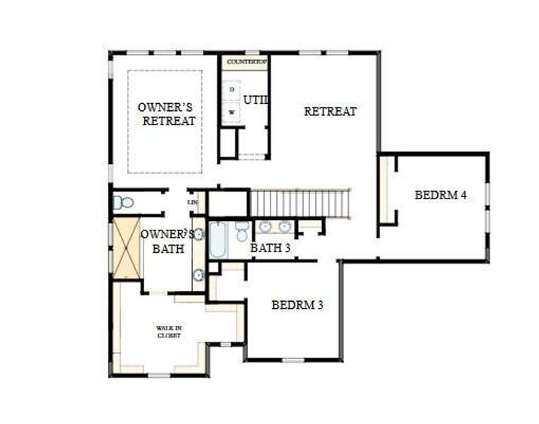 2D floor plan layout of this home in Hidden Ponds Reserve, Awendaw, SC (Image 6).