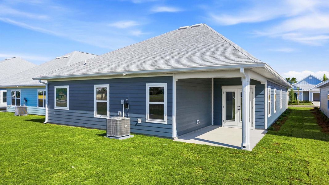 Exterior details and patio area of a home in Caballeros Estates At Hombre, Panama City Beach (Image 20).