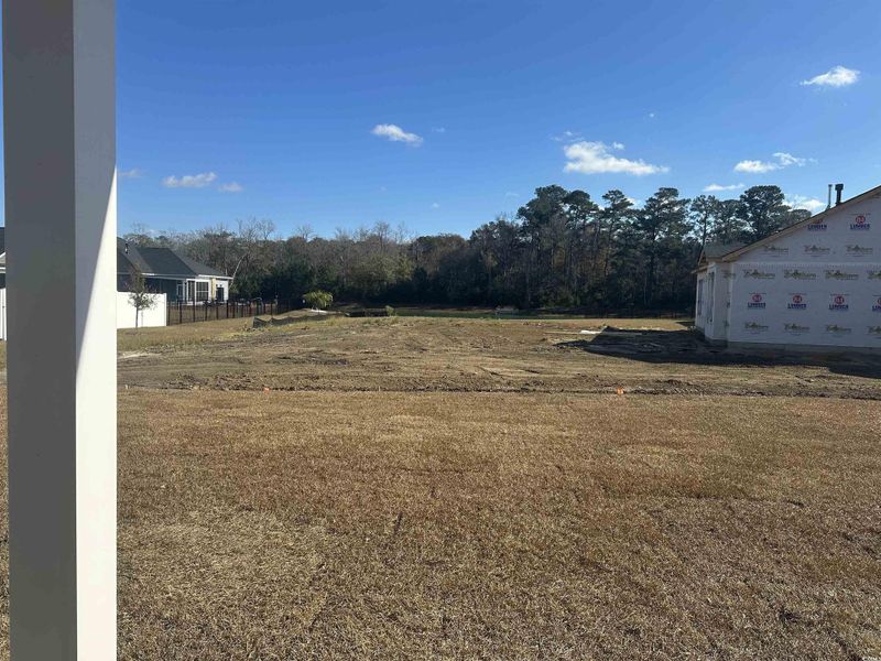 View of yard featuring view of wooded area