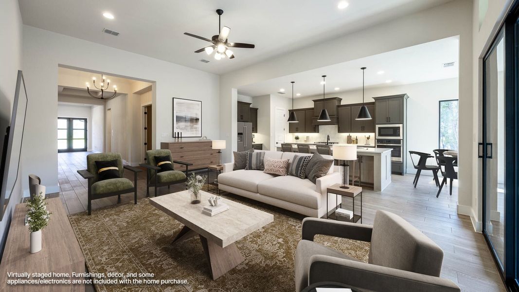 Furnished interior view inside a new home in Parkside on the River West, Georgetown (Image 6).