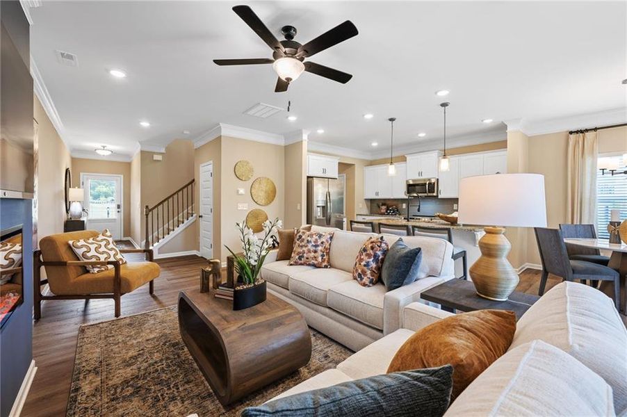 Furnished interior view inside a new home in Townes At The Stiles, Cartersville (Image 26). Furnished interior view inside a new home in Townes At The Stiles, Cartersville (Image 26).