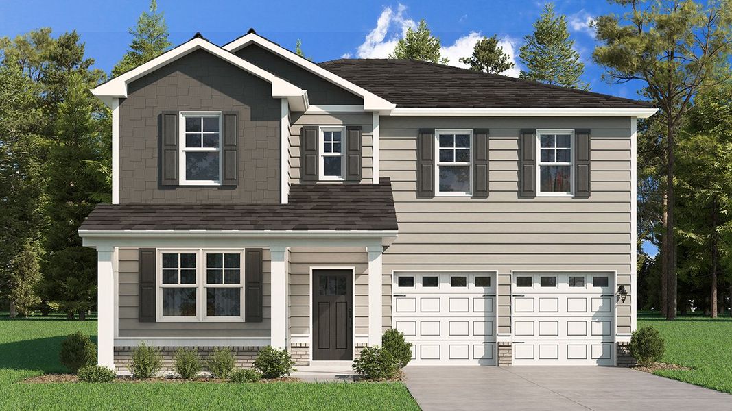 Representative exterior photo of a completed home built from the Dennis by D.R. Horton in Glenmaye, Hampton, GA (Image 20).