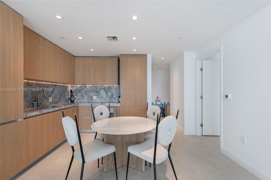 Furnished interior view inside a new home in Five Park, Miami Beach (Image 5).