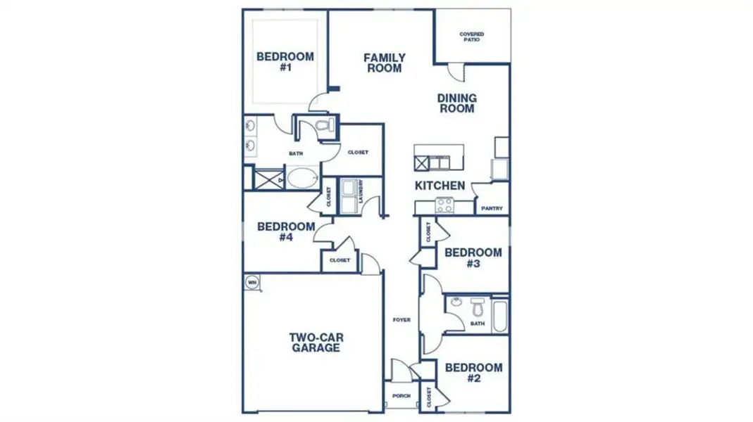 2D floor plan layout of this home in The Preserve at Agricultural Village, Perry, GA (Image 2).