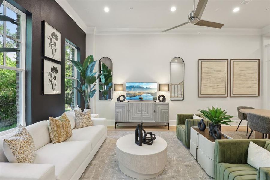 Image of model home with similar floorplan.