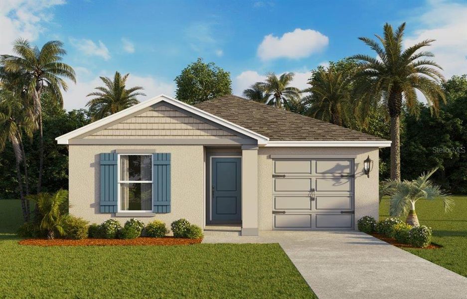 Front exterior of a new home in , Lake Wales, FL, highlighting curb appeal (Image 1). Front exterior of a new home in , Lake Wales, FL, highlighting curb appeal (Image 1).