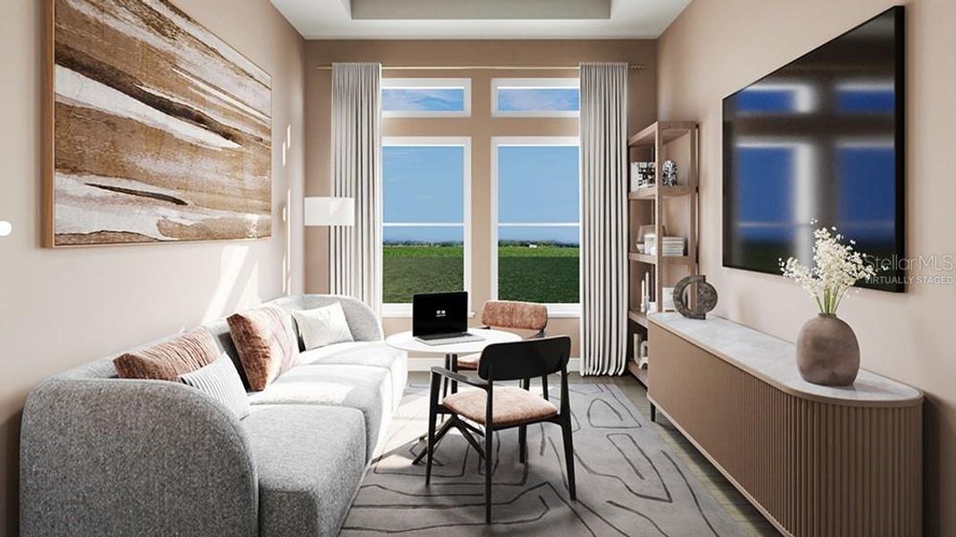 Furnished interior view inside a new home in Esplanade at Starling, Punta Gorda (Image 9).
